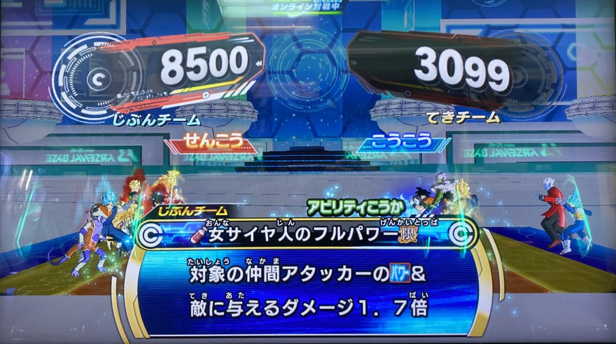 1ラウンド目の戦闘力バトル終了時
