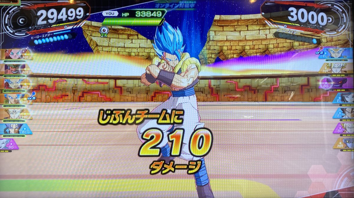 自分チームが受けたダメージ